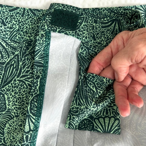 RIPSKIRT HAWAII Women's M Green Botanical Print Wrap Skirt Velcro Closure Pocket - Picture 7 of 12